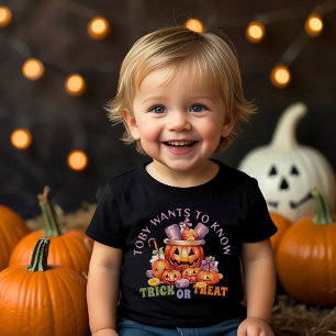 T-shirt Pour Les Tous Petits Personnalisé Citrouille Fun Éffrayant Halloween Ca