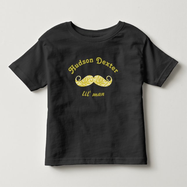 T-shirt Pour Les Tous Petits Personnalisé Cute Chartreuse Moustache (Devant)