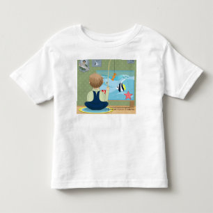 T-shirt Pour Les Tous Petits Personnaliser Cartoon Jeremy va à la pêche