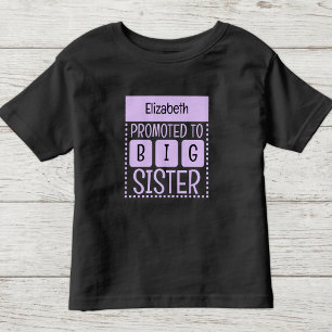 T-shirt Pour Les Tous Petits Personnaliser le nom grande sœur violet
