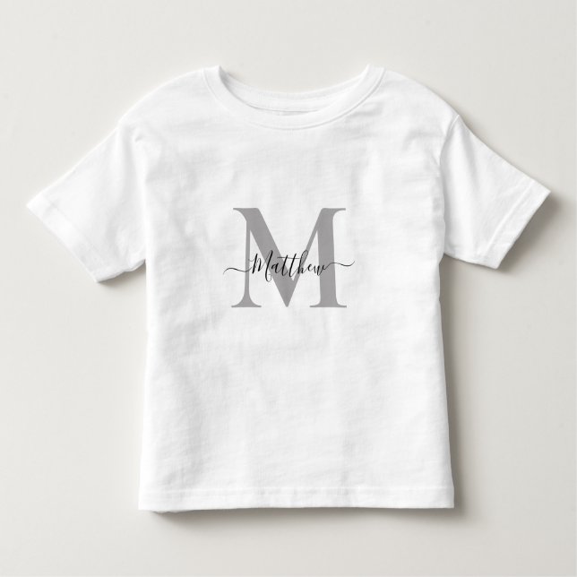 T-shirt Pour Les Tous Petits Personnaliser le nom initial du monogramme (Devant)