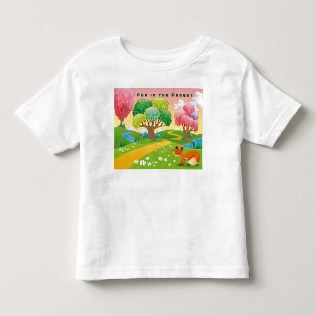 T-shirt Pour Les Tous Petits Personnaliser le renard dans la forêt (Devant)