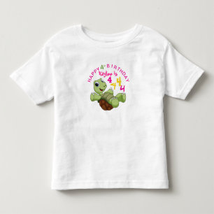 T-shirt Pour Les Tous Petits PERSONNALISER Turtle mignonne Joyeux anniversaire 