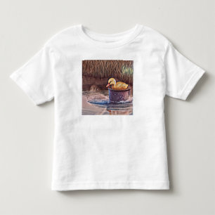 T-shirt Pour Les Tous Petits Petit Canard Jaune Jouant Dans Le Seau