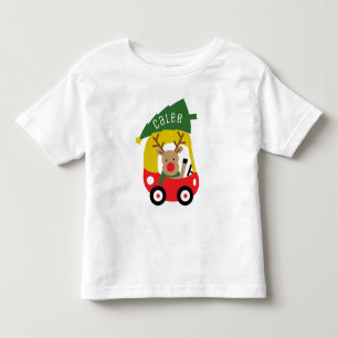 T-shirt Pour Les Tous Petits Petit Cerf Rouge Voiture & Enfants de l'Arbre de N