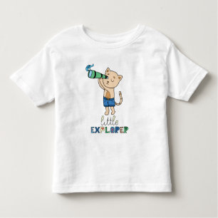 T-shirt Pour Les Tous Petits Petit Explorer, Chat mignon avec télescope