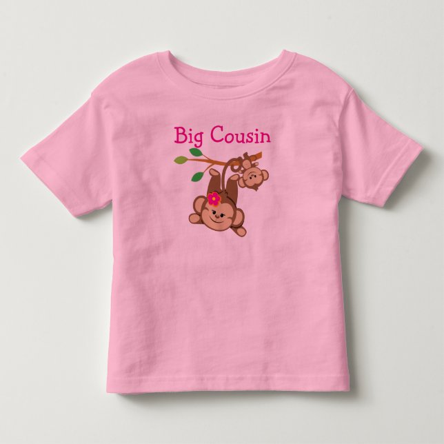 T-shirt Pour Les Tous Petits Petit, Fille Singes Gros Cousin (Devant)