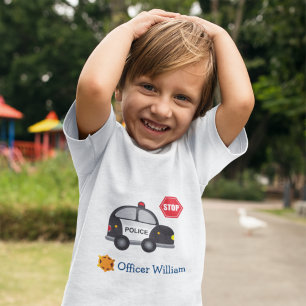 T-shirt Pour Les Tous Petits Petit Garçon policier et voiture