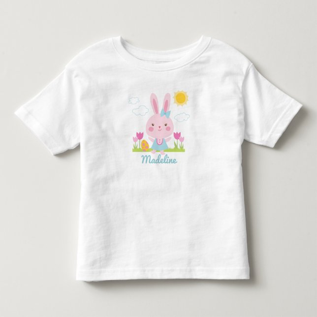 T-shirt Pour Les Tous Petits Petite fille Lapin de Pâques (Devant)