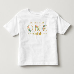 T-shirt Pour Les Tous Petits Petite Miss Onederful 1er anniversaire fille