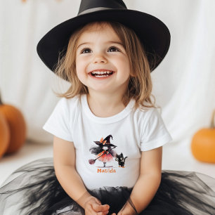 T-shirt Pour Les Tous Petits Petite sorcière fête d'anniversaire d'Halloween