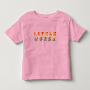 T-shirt Pour Les Tous Petits Petites lettres de reine faites de pizza pepperoni