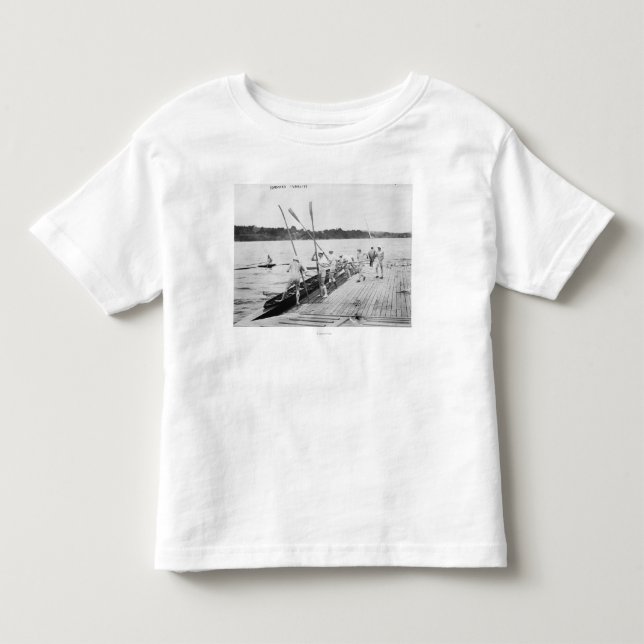 T-shirt Pour Les Tous Petits Photographie d'équipe d'équipage d'aviron (Devant)