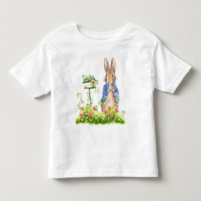 T-shirt Pour Les Tous Petits Pierre le lapin dans son jardin (Devant)