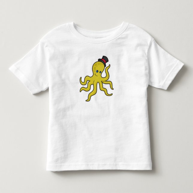 T-shirt Pour Les Tous Petits Pieuvre avec Casquette (Devant)