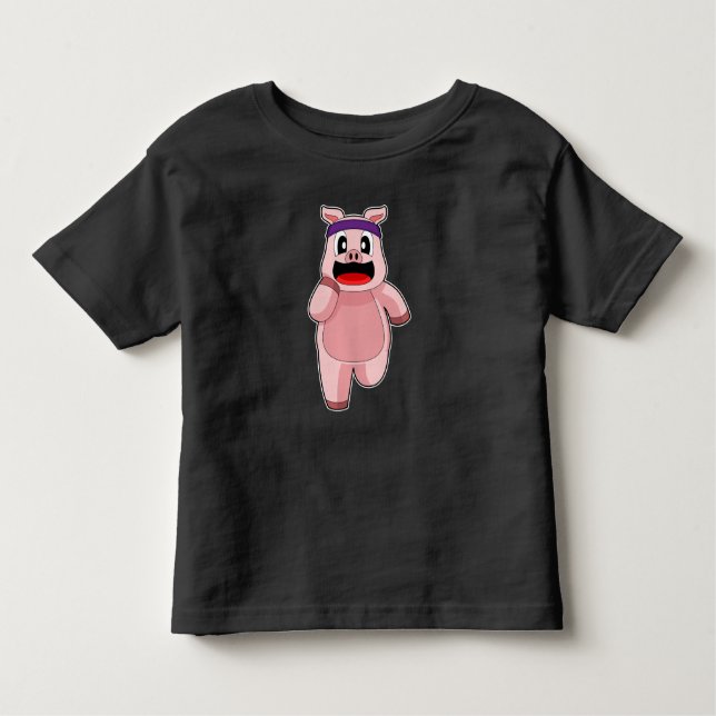 T-shirt Pour Les Tous Petits Pig Runner Runner Sports (Devant)