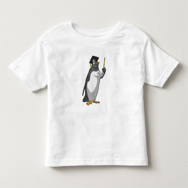 T-shirt Pour Les Tous Petits Pingouin as Teacher with Pointer (Devant)