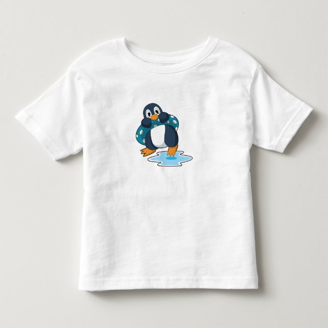 T-shirt Pour Les Tous Petits Pingouin avec Lifebuoy (Devant)