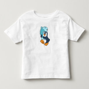 T-shirt Pour Les Tous Petits Pingouin avec poisson