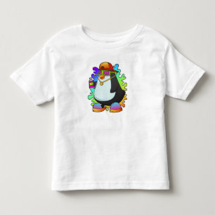 T-shirt Pour Les Tous Petits Pingouin comme peintre avec Spray