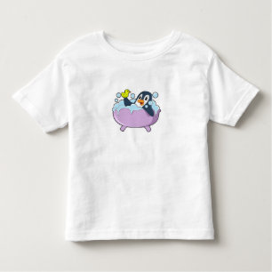 T-shirt Pour Les Tous Petits Pingouin dans la baignoire avec canard