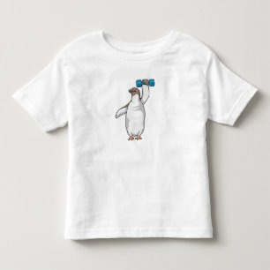 T-shirt Pour Les Tous Petits Pingouin Fitness Dumbbell