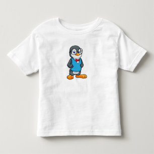 T-shirt Pour Les Tous Petits Pingouin Nerd avec lunettes