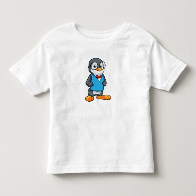 T-shirt Pour Les Tous Petits Pingouin Nerd avec lunettes (Devant)