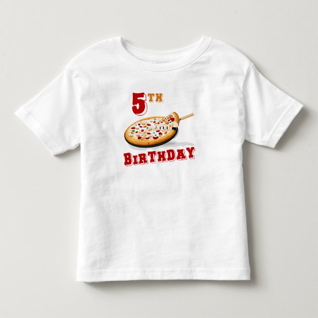 T-shirt Pour Les Tous Petits Pizza fête du 5e anniversaire (Devant)