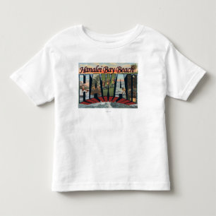 T-shirt Pour Les Tous Petits Plage de baie de Hanalei, Hawaï - grandes scènes
