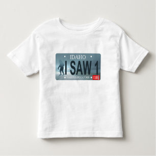 T-shirt Pour Les Tous Petits Plaque de licence Idaho "I Saw 1" Sasquatch