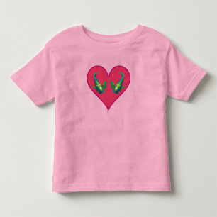 T-shirt Pour Les Tous Petits Poissons-anges jumeaux dans un cœur rouge - Illust