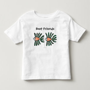 T-shirt Pour Les Tous Petits Poissons jumeaux verts et oranges d'aileron