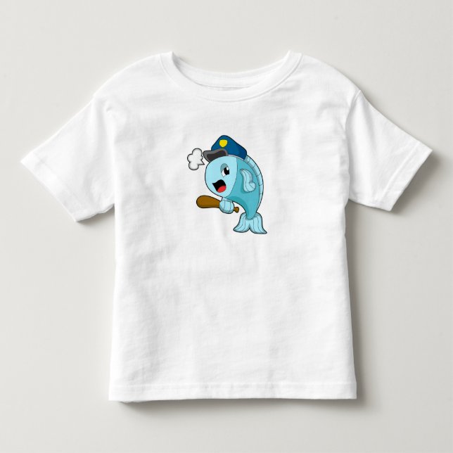 T-shirt Pour Les Tous Petits Police des poissons casquette de police (Devant)