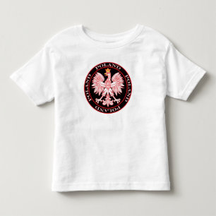 T-shirt Pour Les Tous Petits Polonais rond Eagle de rouge