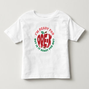T-shirt Pour Les Tous Petits Pommes Rouges Roses Drôle Prêt pour le Préscolaire