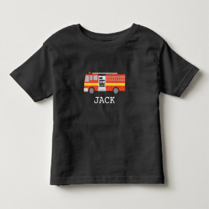 T-shirt Pour Les Tous Petits Pompier personnalisé - Camion d'incendie de prénom
