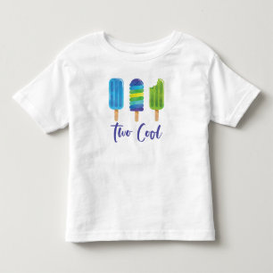 T-shirt Pour Les Tous Petits Pop Two Cool 2e anniversaire bleu vert