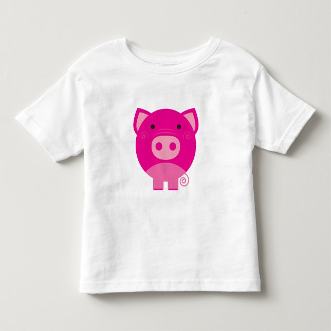 T-shirt Pour Les Tous Petits Porc rose (Devant)