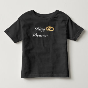 T-shirt Pour Les Tous Petits Porteur d'alliances noir et blanc d'anneaux de