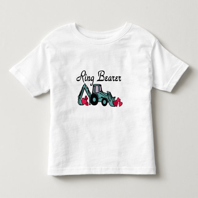 T-shirt Pour Les Tous Petits Porteur de bague Backhoe (Devant)