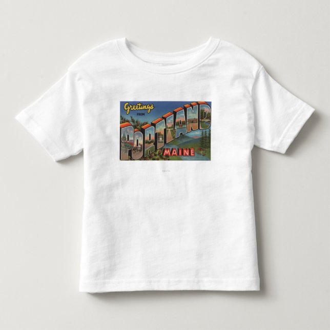 T-shirt Pour Les Tous Petits Portland, Maine (scène de rivière) (Devant)