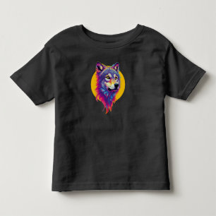 T-shirt Pour Les Tous Petits Portrait couleur Wolf