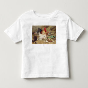 T-shirt Pour Les Tous Petits Poules roosting avec leurs poulets