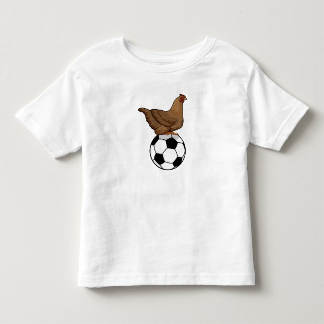 T-shirt Pour Les Tous Petits Poulet aux sports de football (Devant)
