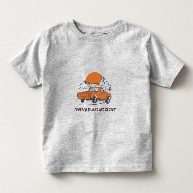 T-shirt Pour Les Tous Petits Powered By Sand And Regret Desert Camping (Devant)