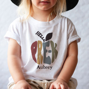T-shirt Pour Les Tous Petits Pré-K Premier jour de l'école mignonne tendance ré