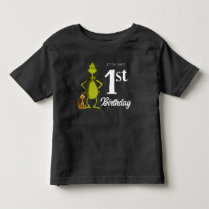 T-shirt Pour Les Tous Petits Premier anniversaire de Grinch Chalkboard