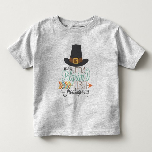 T-shirt Pour Les Tous Petits Premier enfant Thanksgiving de Little Pilgrim (Devant)