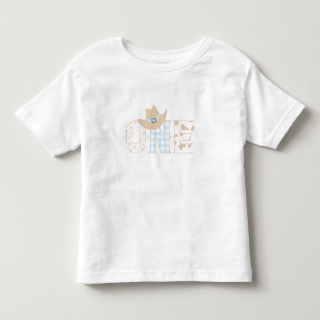 T-shirt Pour Les Tous Petits Premier Rodéo Anniversaire UN (Devant)